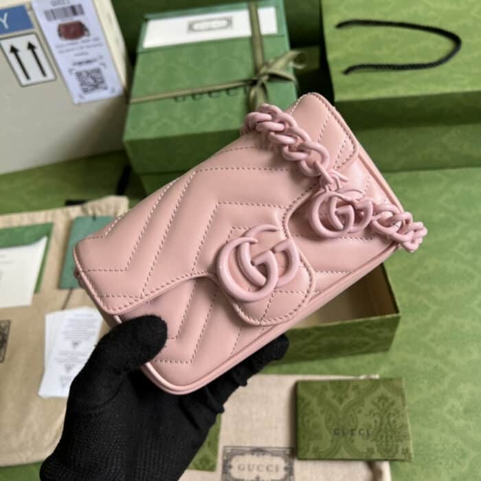 Gucci Marmont Bag Pink 16.5 cm 699757 UM8KV 5909 - Image 2