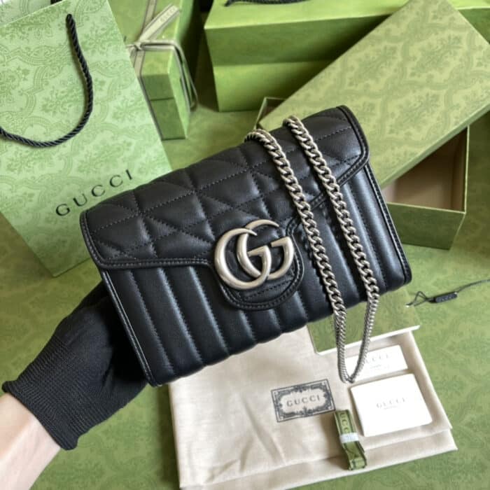 Gucci Marmont Mini Matelasse Bag Black 20cm - Image 2