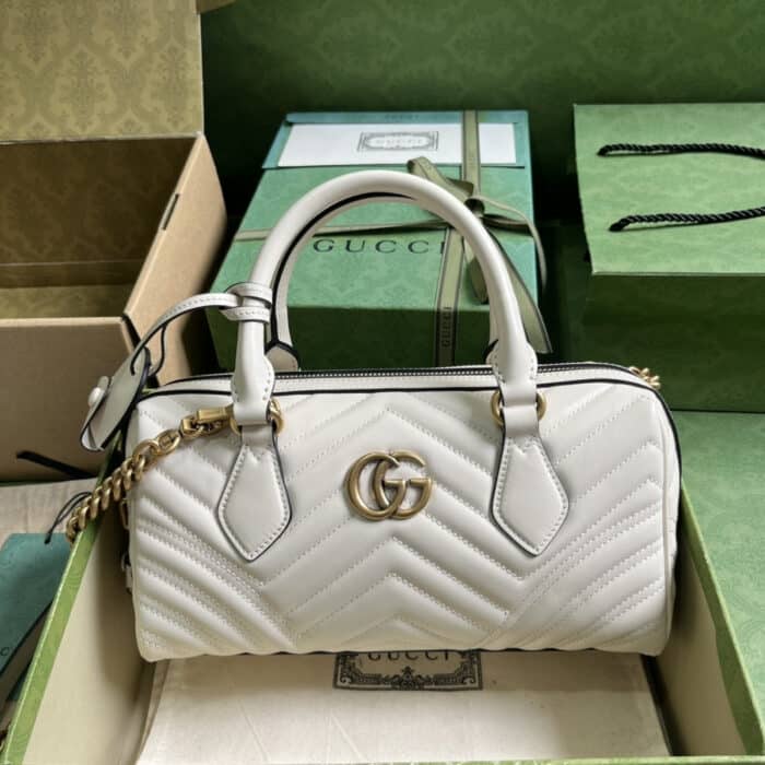 Gucci Marmont Small Top Handle Bag White 27 cm 746319 AABZB 9022 - Image 2