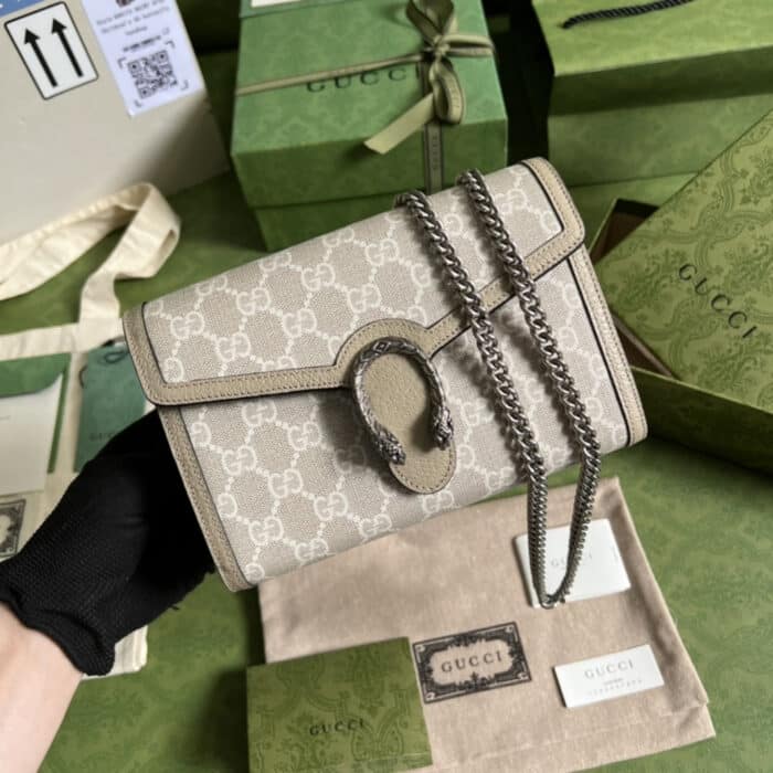 Gucci Dionysus Chain Wallet Bag Beige and White 20 cm 401231 UULBN 9683 - Image 2