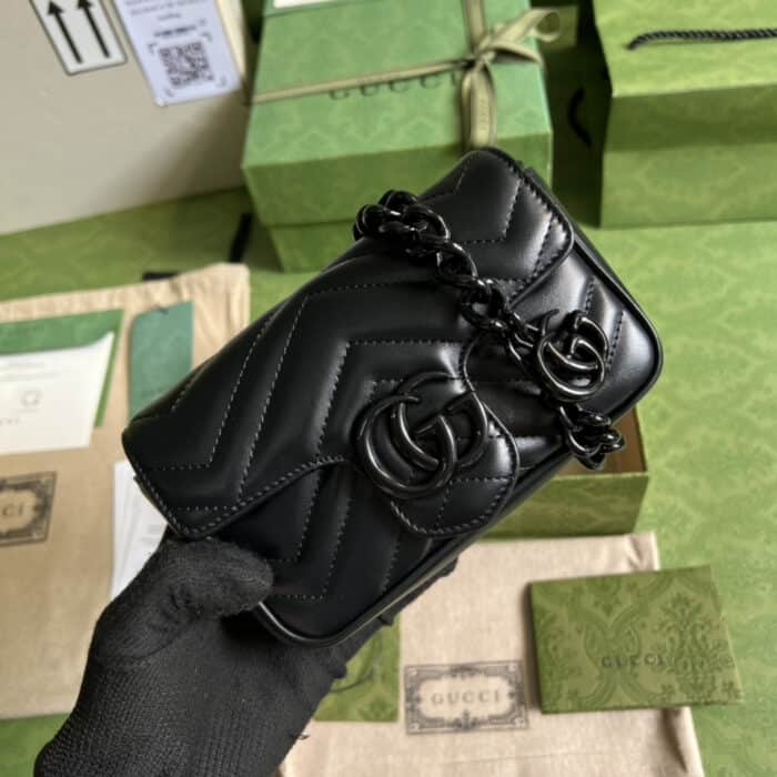 Gucci Marmont Bag Black 16.5 cm 699757 UM8KV 1000 - Image 2
