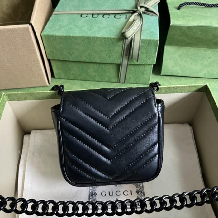 Gucci Marmont Belt Bag Black 12.5 cm 739599 UM8KV 1000 - Image 4