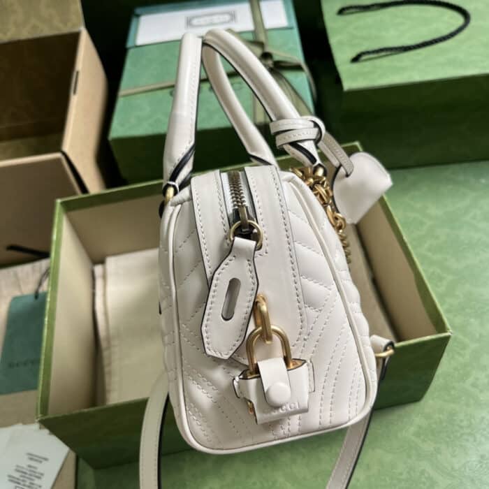 Gucci Marmont Small Top Handle Bag White 27 cm 746319 AABZB 9022 - Image 4