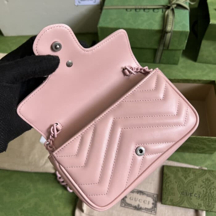 Gucci Marmont Bag Pink 16.5 cm 699757 UM8KV 5909 - Image 7