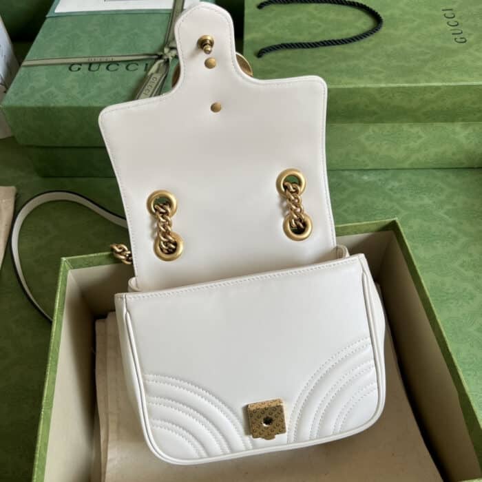 Gucci Marmont Mini Bag White 18cm 739682 AABZC 9022 - Image 7