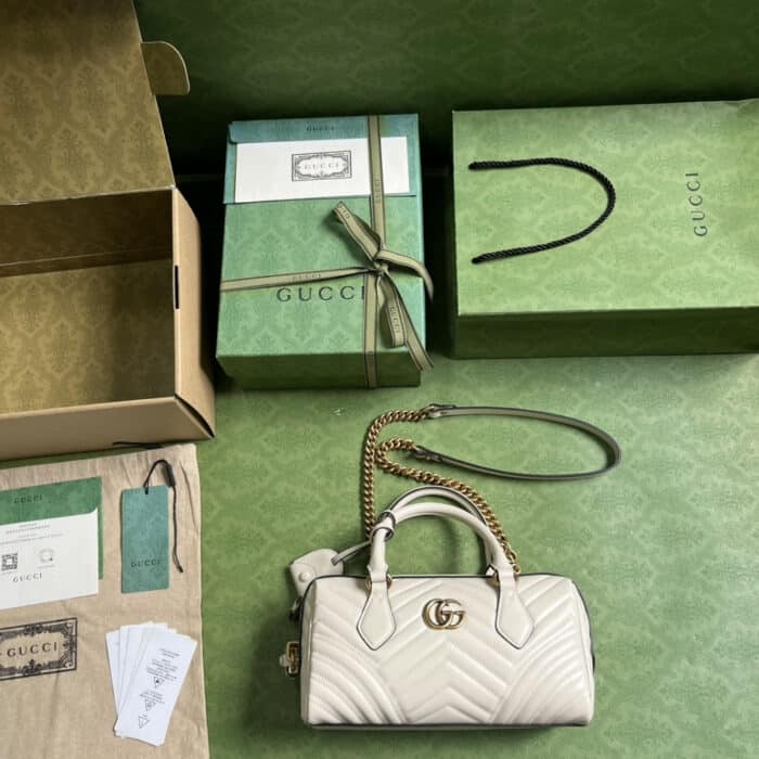 Gucci Marmont Small Top Handle Bag White 27 cm 746319 AABZB 9022 - Image 8