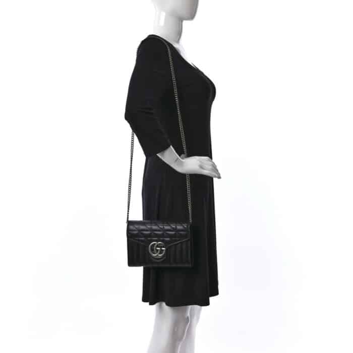 Gucci Marmont Mini Matelasse Bag Black 20cm - Image 8