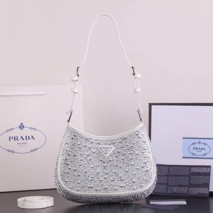 Prada Cleo With Crystals Light White 22Cm - Image 2