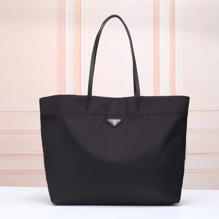 Prada Re-Nylon And Saffiano Tote Bag Black 40Cm - Image 2