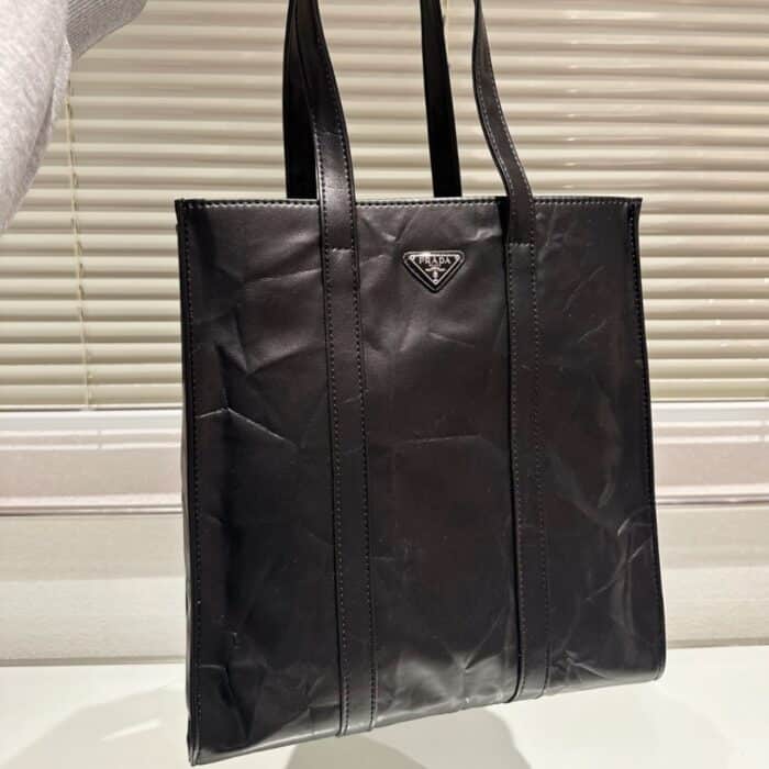 Alternative view of Prada Antique Nappa Leather Tote Black 33Cm
