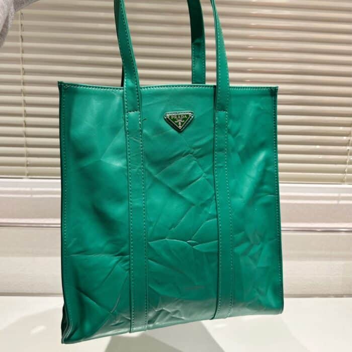 Alternative view of Prada Antique Nappa Leather Tote Green 33Cm