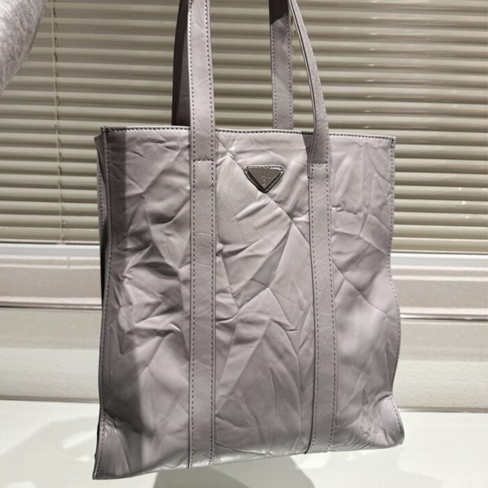 Alternative view of Prada Antique Nappa Leather Tote Grey 33Cm