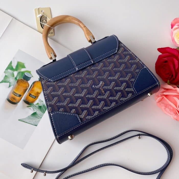 Goyard Saïgon Structuré Mini Bag Navy Blue 21Cm - Image 3