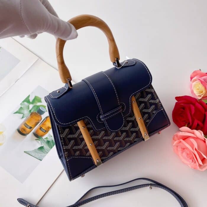 Goyard Saïgon Structuré Mini Bag Navy Blue 21Cm - Image 4