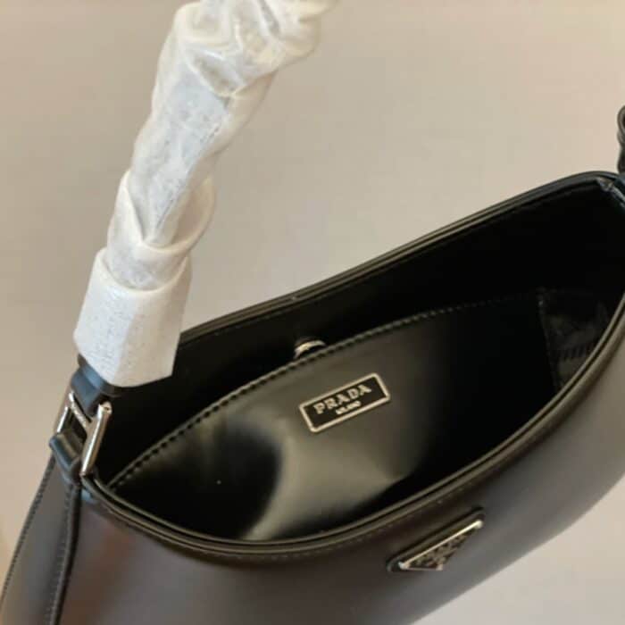 Prada Cleo Brushed Leather Black 27Cm - Image 5