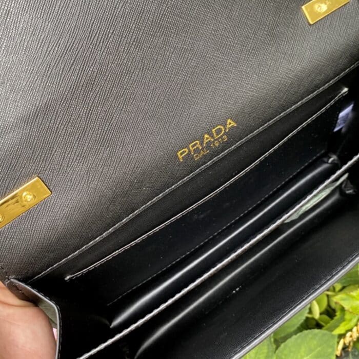 Prada Sidonie Saffiano Black 24cm - Image 7