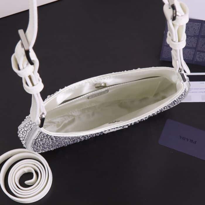 Prada Cleo With Crystals Light White 22Cm - Image 7