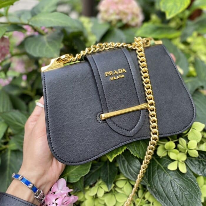 Prada Sidonie Saffiano Black 24cm - Image 8