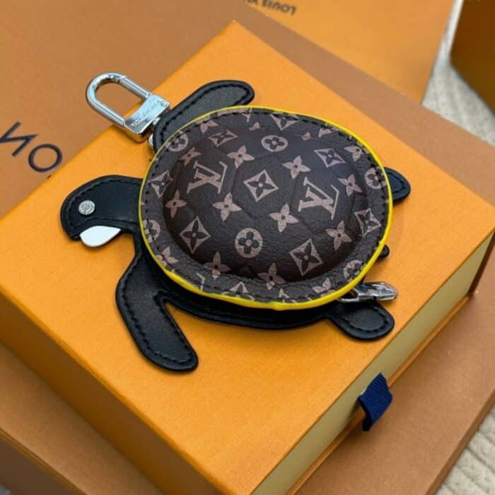 Louis Vuitton LV Turtle Pouch Bag Charm Monogram Yellow Black 12cm - Image 2