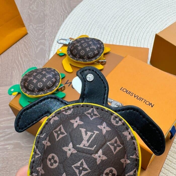 Louis Vuitton LV Turtle Pouch Bag Charm Monogram Yellow Black 12cm - Image 3