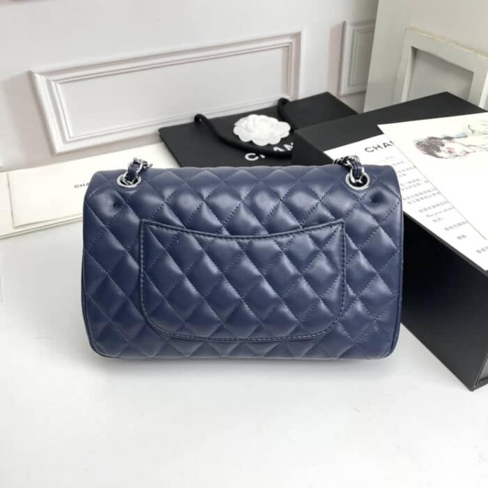 Chanel Classic Double Flap Bag Dark Blue 25cm - Image 4