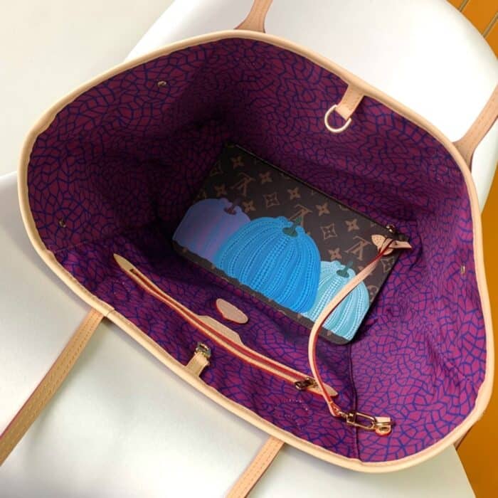 Louis Vuitton X YK Neverfull MM Monogram Kusama Pumpkin 31cm M46468 - Image 5