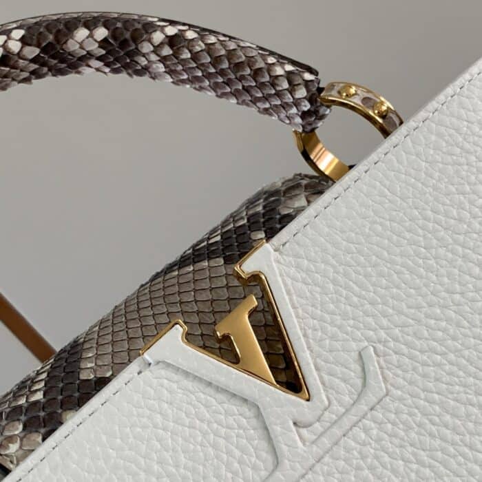 Louis Vuitton Capucines BB 27cm White And Python Trim - Image 4