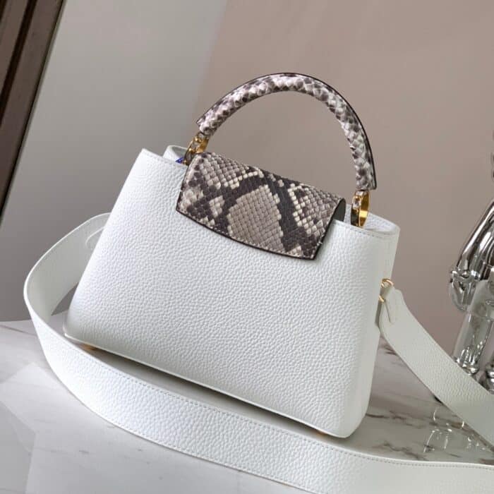 Louis Vuitton Capucines BB 27cm White And Python Trim - Image 6