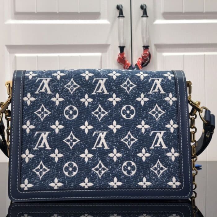 Louis Vuitton Dauphine MM Denim Blue 25cm M59631 - Image 5
