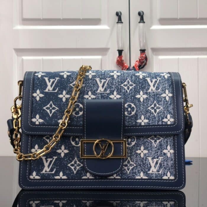Louis Vuitton Dauphine MM Denim Blue 25cm M59631 - Image 6