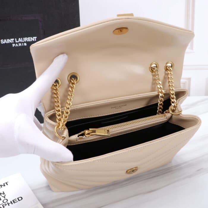 Saint Laurent Loulou Small Dark Beige 25cm - Image 4