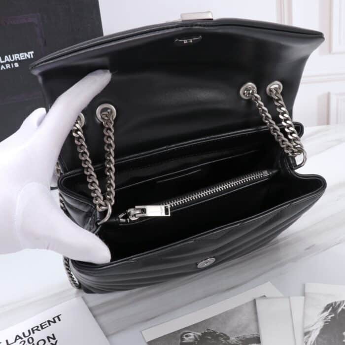 Saint Laurent Loulou Small Black Nickel 25cm - Image 7
