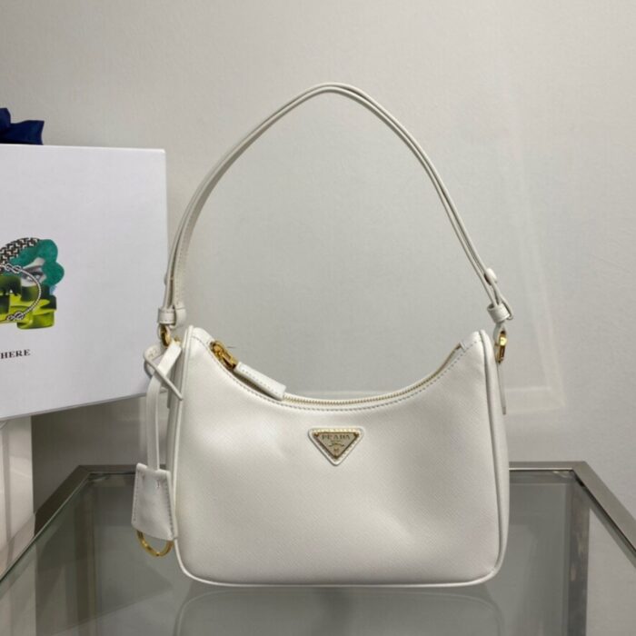 Prada Re-Edition Saffiano White 22cm - Image 7