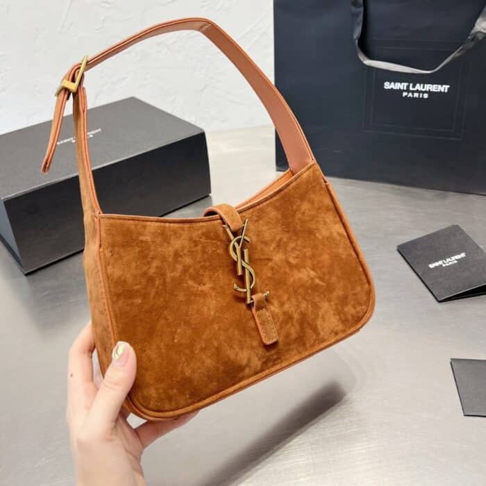 Saint Laurent Le 5 À 7 Suede Brown 25Cm - Image 2