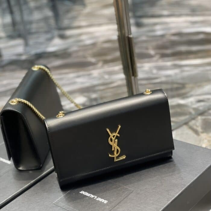 Saint Laurent Kate Medium In Grain De Poudre Black 24cm - Image 3
