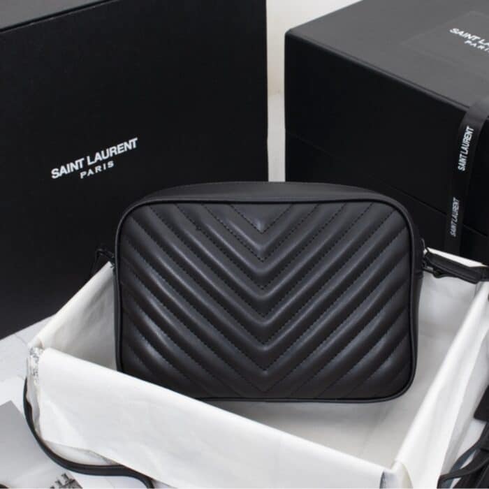 Saint Laurent Lou Camera Bag Matte Black Metal 23Cm - Image 4