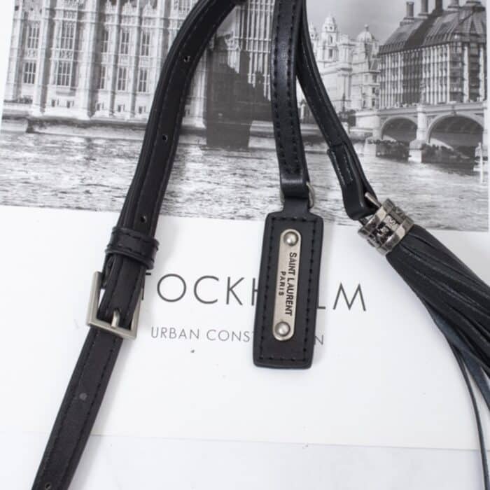 Saint Laurent Lou Camera Bag Silver Metal Black 23Cm - Image 4