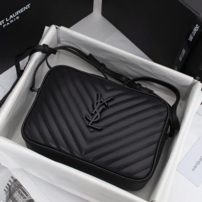 Saint Laurent Lou Camera Bag Matte Black Metal 23Cm - Image 5