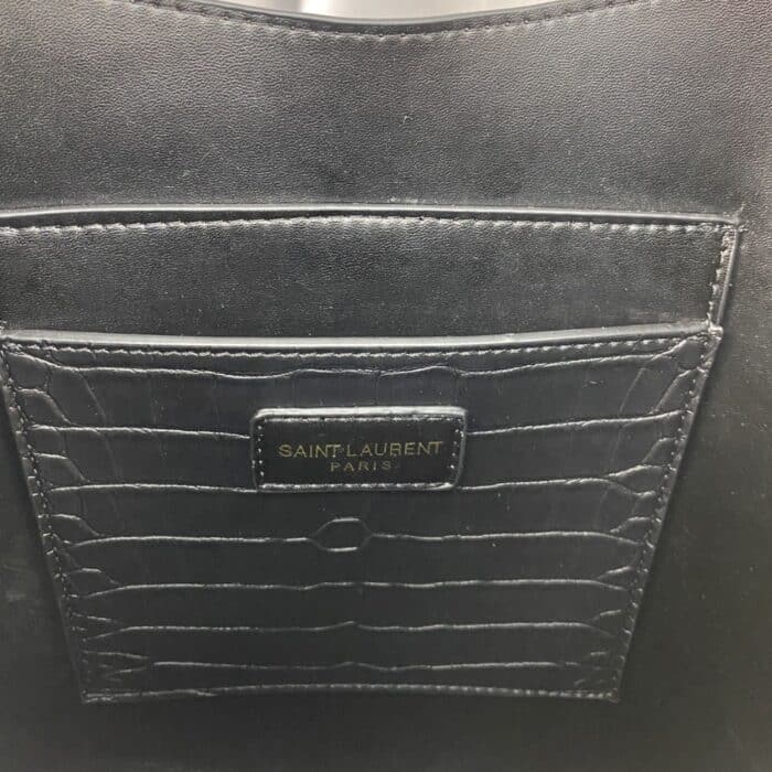 Saint Laurent Le 5 À 7 Supple Large Black Python 27cm - Image 8