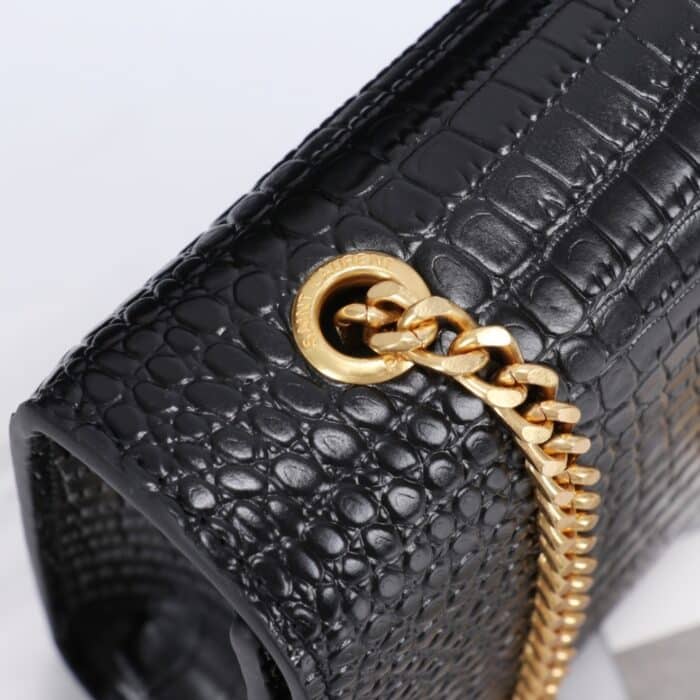 Saint Laurent Kate Medium Tassel In Crocodile Black 24cm - Image 9