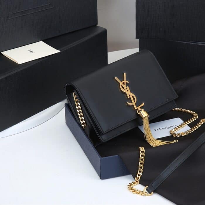 Saint Laurent Kate Small In Grain De Poudre Black 20Cm - Image 9