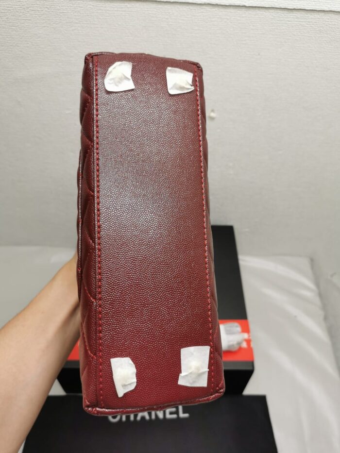 Chanel Coco Top Handle Flap Bag Garnet Red 26cm - Image 3