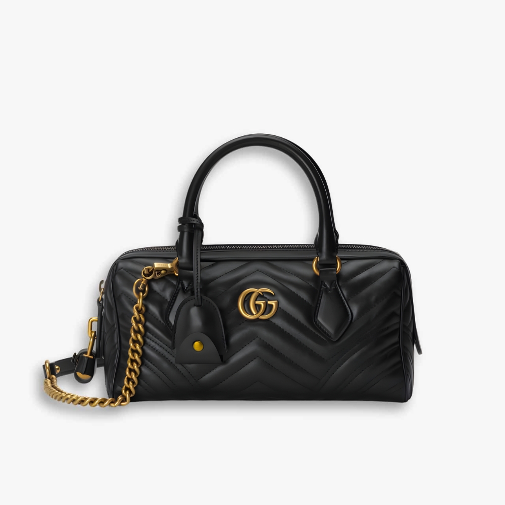 Gucci Marmont Small Top Handle Bag Black 27 cm 746319 AABZB 1000