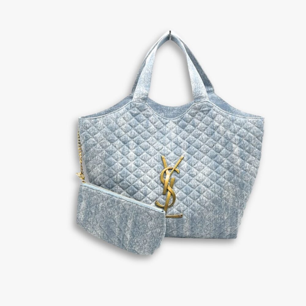 Saint Laurent Icare Maxi Shopping Bag Blue 40cm