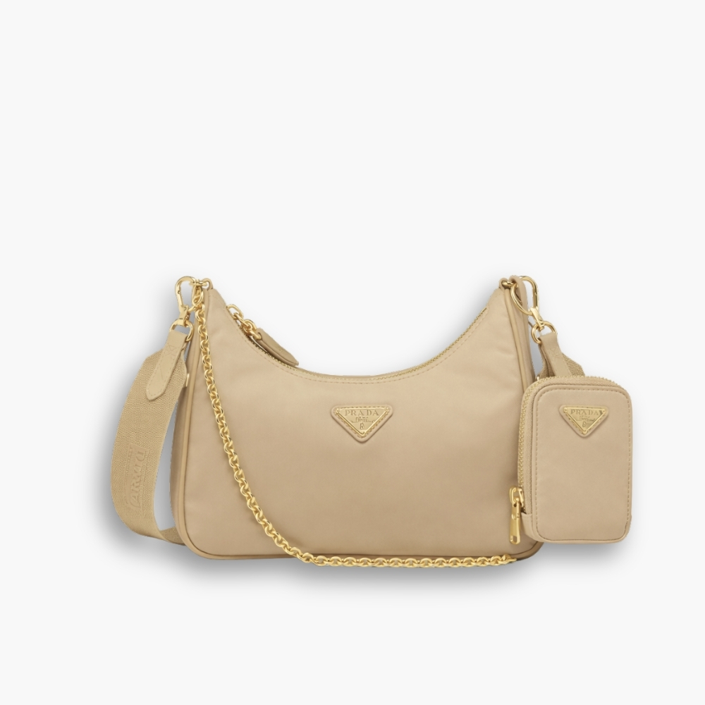 Prada Re Edition 2005 Saffiano Leather Bag Beige 22Cm