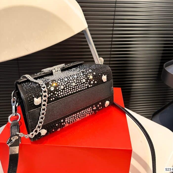 Valentino Garavani Vsling Crystal Embellished Bag In Black 19cm - Image 2