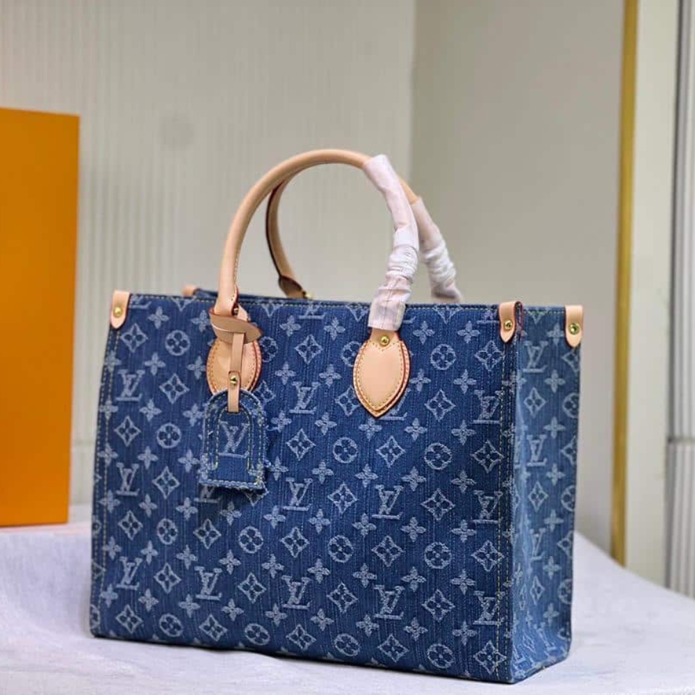 Alternative view of Louis Vuitton Onthego Tote Bag Denim Blue 35cm