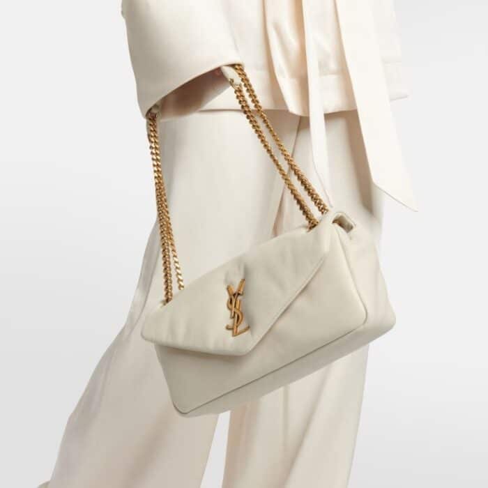 Saint Laurent Calypso Small In Blanc Vintage 27cm 734153AACQO9227 - Image 6