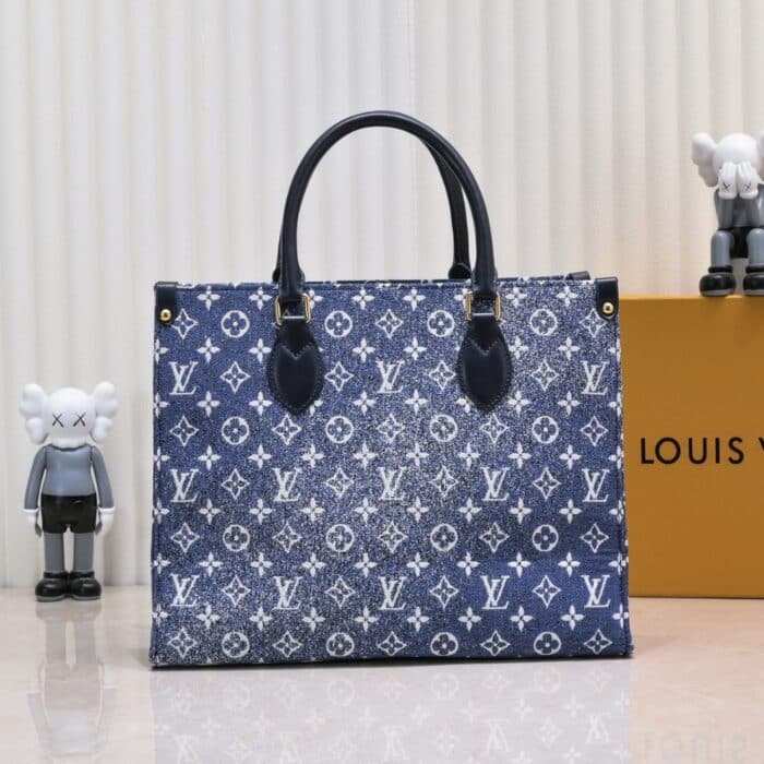 Louis Vuitton Onthego Tote Bag Denim Blue 35cm M59608 - Image 2