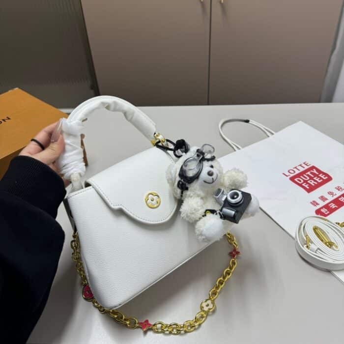 Louis Vuitton Mini Capucines Grained Leather White 20cm - Image 2